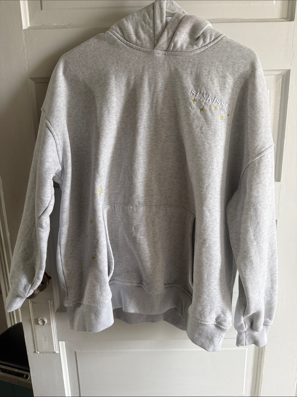 Sun-Kissed Hoodie in Light Grey with Star Embroidery